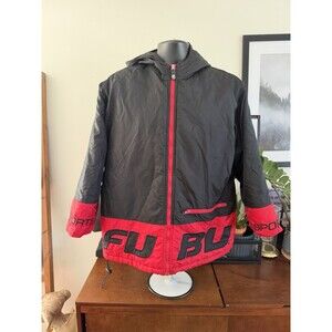 Vintage 90s Y2K FUBU Sports Womens L Hip Hop Spellout Hooded Jacket